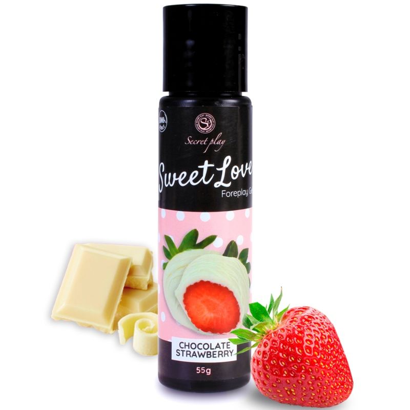 SECRETPLAY - GEL SWEET LOVE JORDBÆR OG HVID CHOKOLADE 60 ML