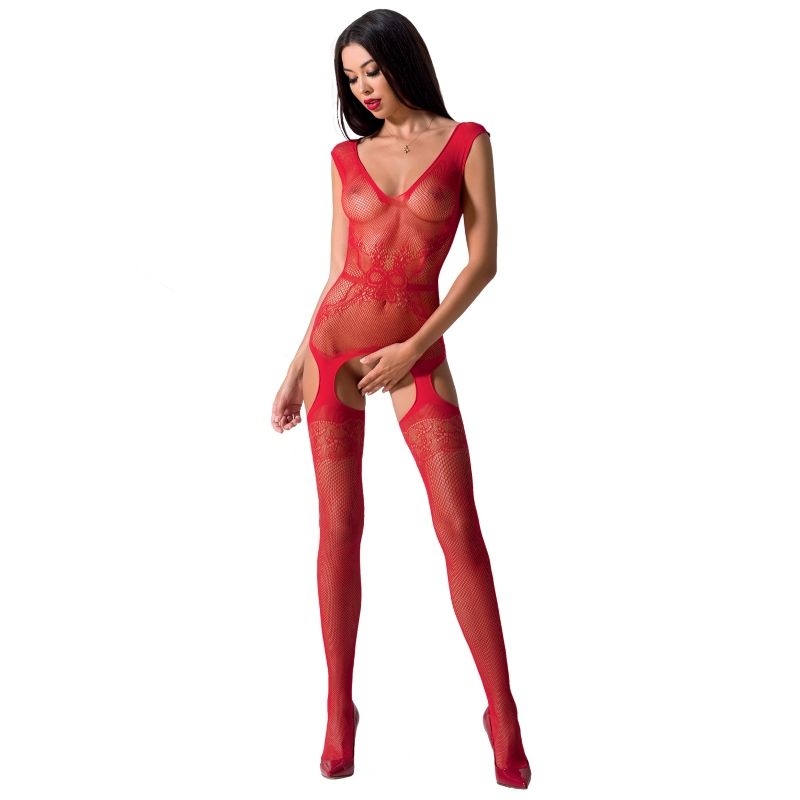 PASSION - KVINDE BS062 RØD BODYSTOCKING ÉN STØRRELSE