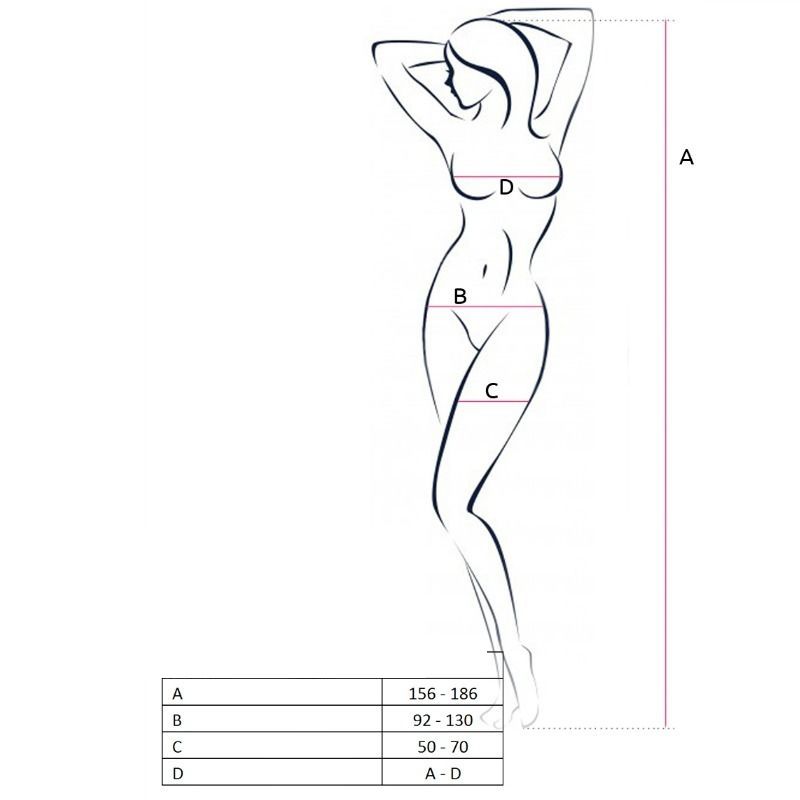 PASSION - KVINDE BS046 BODYSTOCKING SORT EN STØRRELSE
