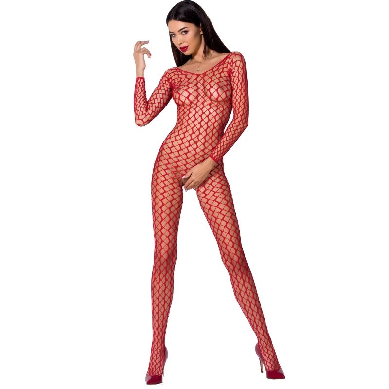 PASSION - KVINDE BS068 RØD BODYSTOCKING ÉN STØRRELSE