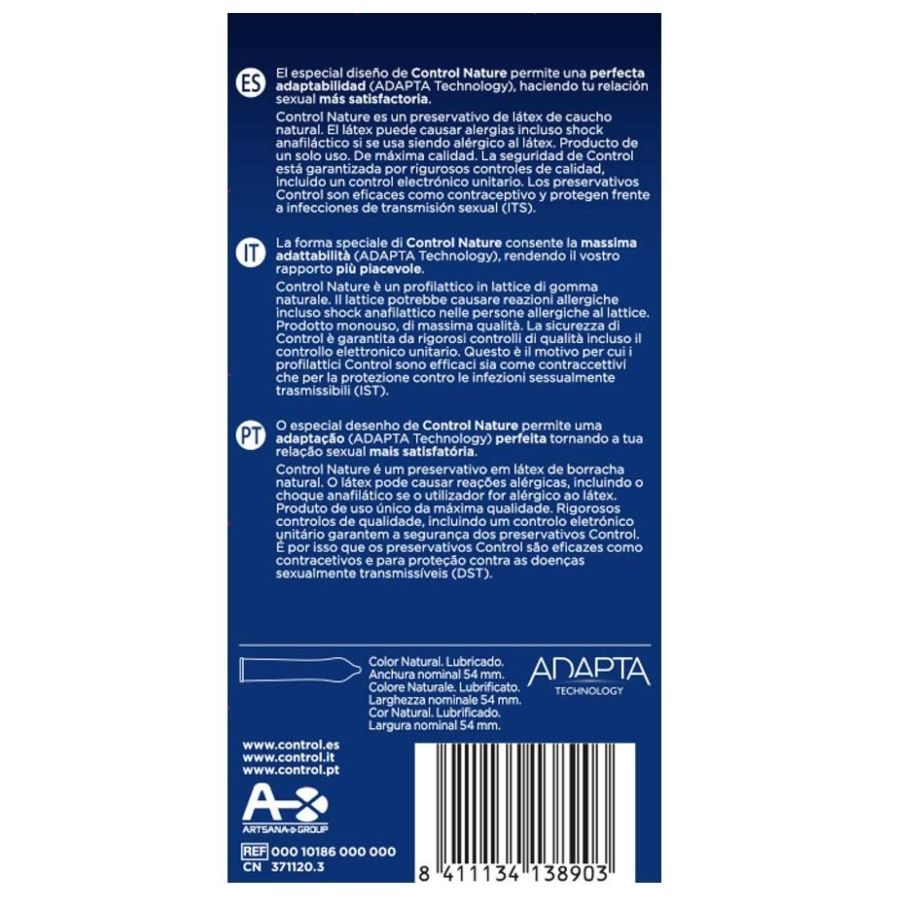 CONTROL - ADAPTA NATURE KONDOMER 12 STK.