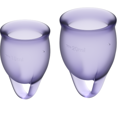 SATISFYER - FØL DIG SELVTILLID MENSTRUATIONSKOP LILLA 15 + 20 ML