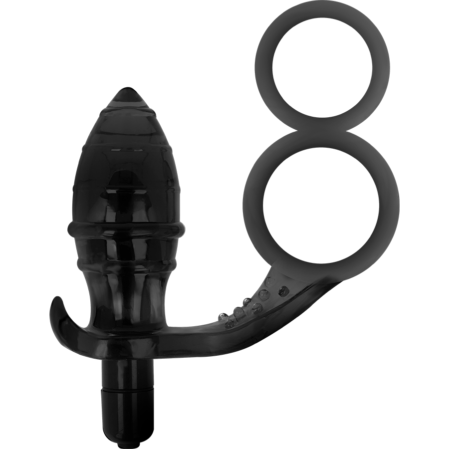 ADDICTED TOYS - ANALPLUG MED DOBBELT SORT RING