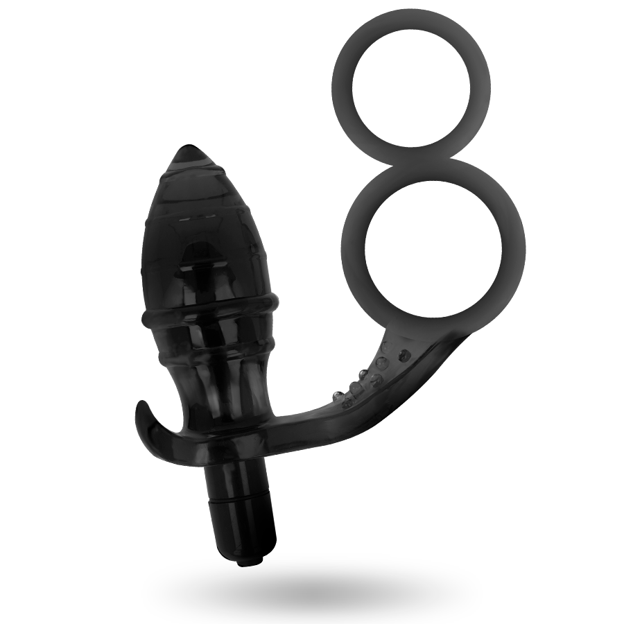 ADDICTED TOYS - ANALPLUG MED DOBBELT SORT RING