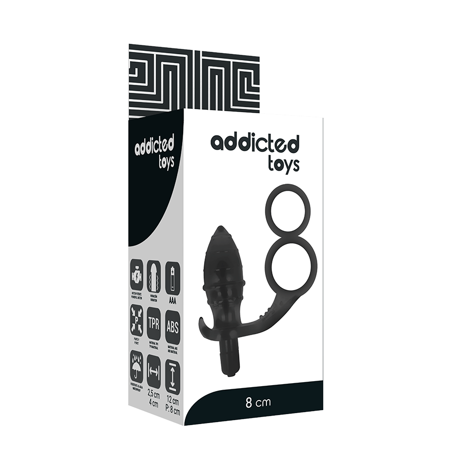 ADDICTED TOYS - ANALPLUG MED DOBBELT SORT RING