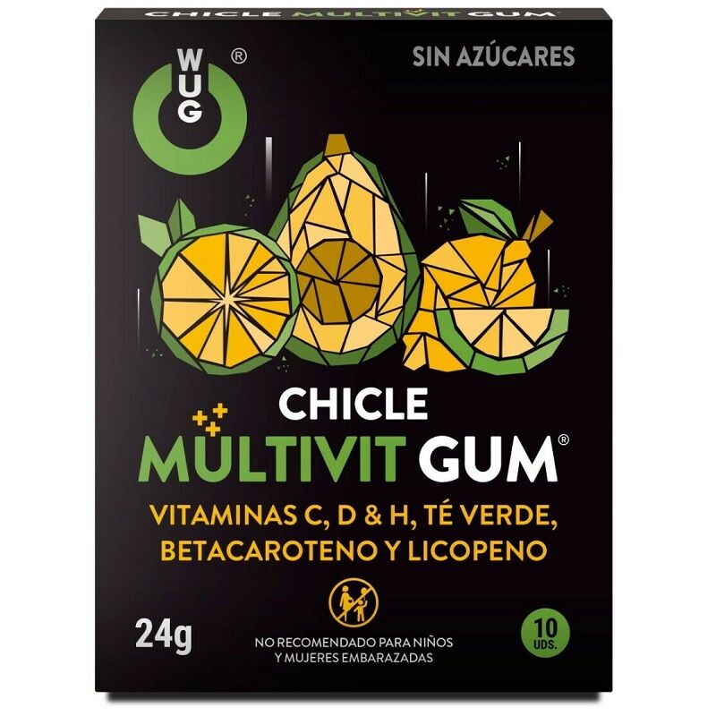 WUG GUM - MULTIVITAMIN C, H, D, BETA-CAROTEN, LYCOPENE OG GRØN TE 10 STK.