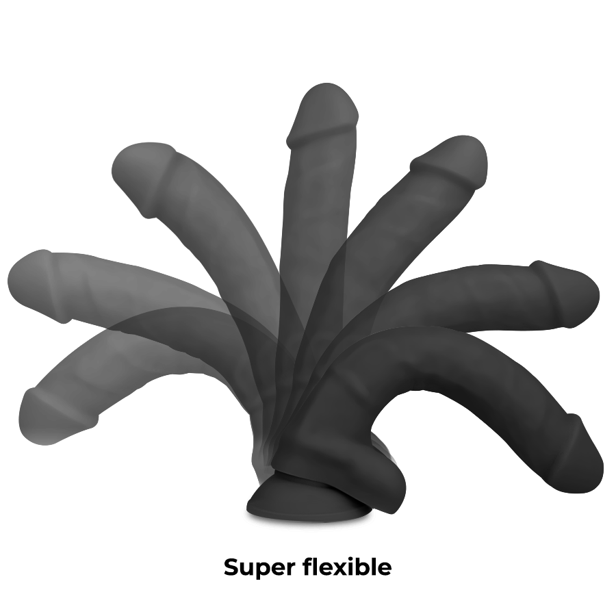 COCK MILLER - DILDO REALISTISK SILIKONE TÆTHED ARTIKULERBAR SORT 19,5 CM