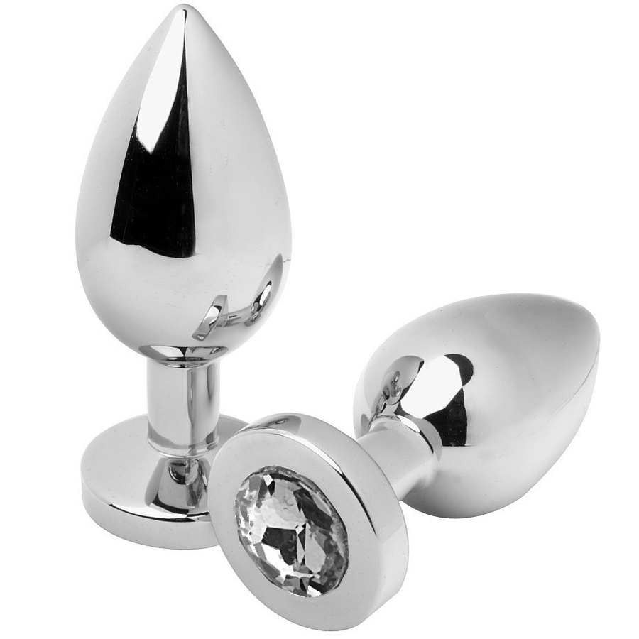 METAL HÅRD - ANALPLUG DIAMANT TRANSPARENT MEDIUM 7,62 CM