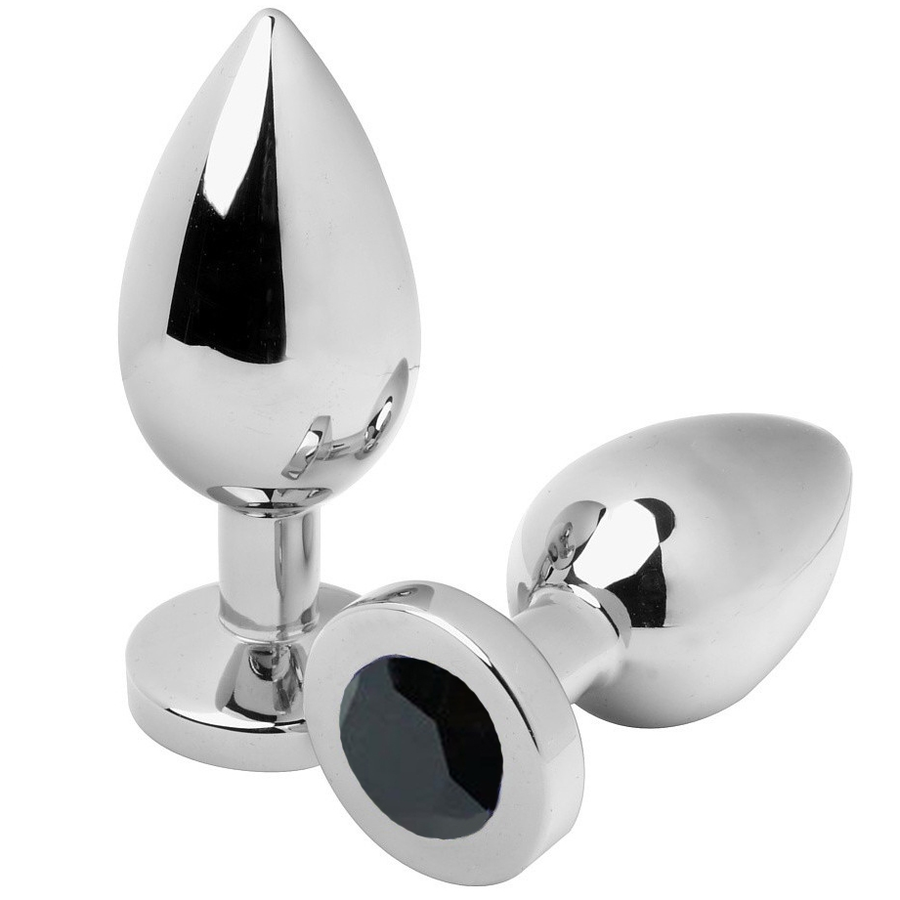 METAL HÅRD - ANALPLUG DIAMANT SORT LILLE 5,71 CM