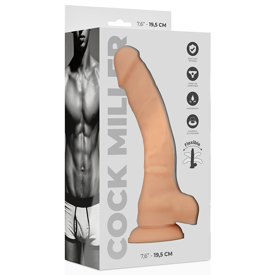COCK MILLER - DILDO REALISTISK SILIKONE MED TYDHED, ARTIKULERBAR OG FLESKE 19,5 CM