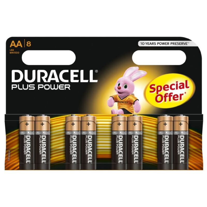 DURACELL - PLUS POWER BATTERI AA LR6 8 ENHEDER