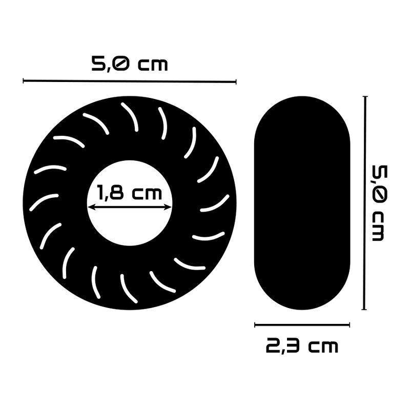 POWERING - SUPER FLEKSIBEL OG MODSTANDSDYGTIG PENISRING 5CM PR08 SORT