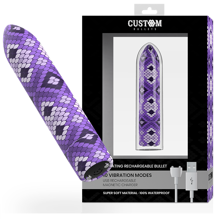 SPECIALTYPE KUGLER - GENOPLADELIG SNAKE PURPLE MAGNETISK KUGLER MED 10 INTENSITETER