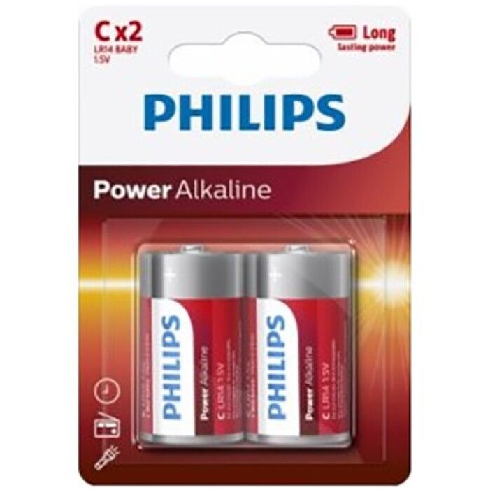 PHILIPS - POWER-BATTERIER PILA C LR14 PAKKE 2