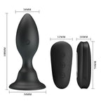 MR PLAY - ANALPLUG MED VIBRATION SORT FJERNBETJENING