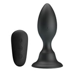 MR PLAY - ANALPLUG MED VIBRATION SORT FJERNBETJENING