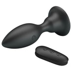 MR PLAY - ANALPLUG MED VIBRATION SORT FJERNBETJENING