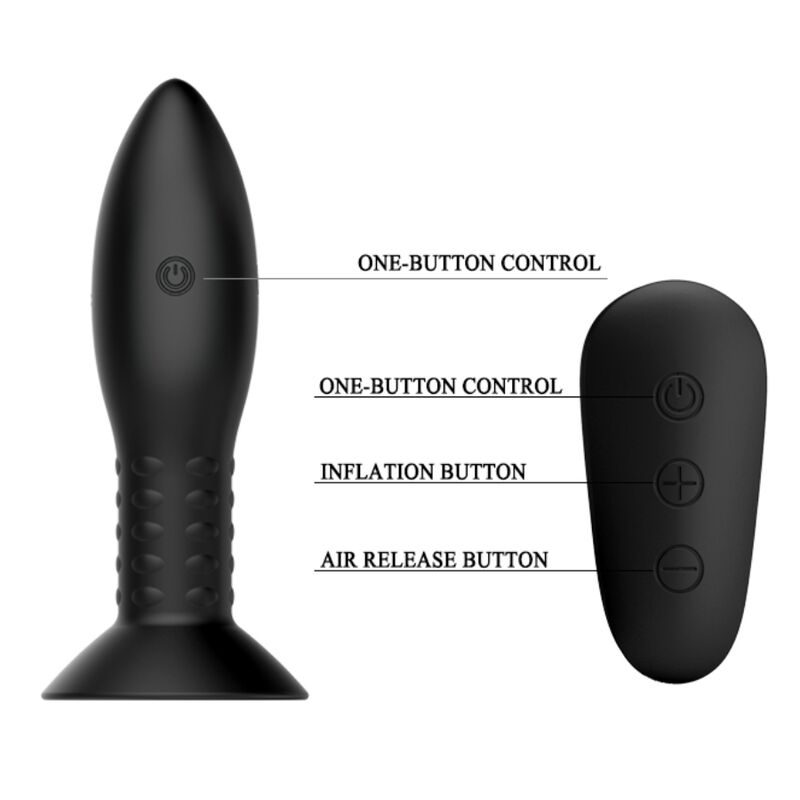 MR PLAY - STIK MED SORTE ROTERENDE KUGLER FJERNBETJENING