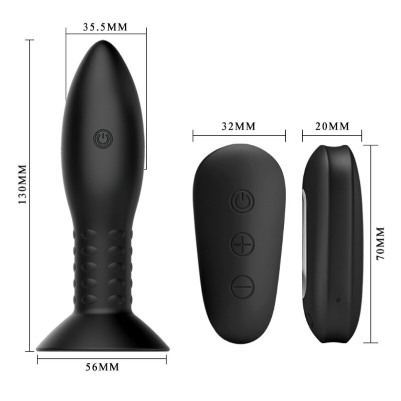 MR PLAY - STIK MED SORTE ROTERENDE KUGLER FJERNBETJENING