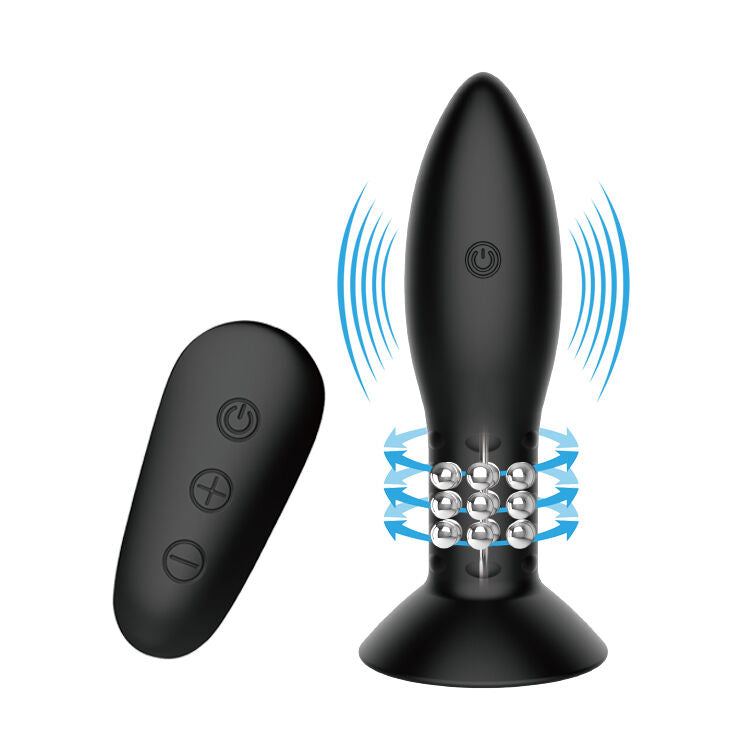 MR PLAY - STIK MED SORTE ROTERENDE KUGLER FJERNBETJENING