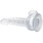 BAILE - REALISTISK DILDO MED SUGEKOP OG TESTIKLE 16,7 CM TRANSPARENT