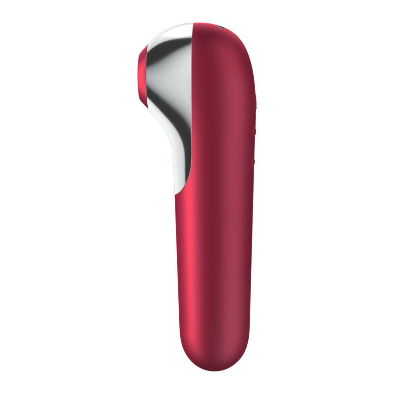 SATISFYER - DUAL LOVE VIBRATOR OG SUGEPEN MED PULSERET LUFT RØD