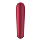SATISFYER - DUAL LOVE VIBRATOR OG SUGEPEN MED PULSERET LUFT RØD