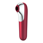SATISFYER - DUAL LOVE VIBRATOR OG SUGEPEN MED PULSERET LUFT RØD