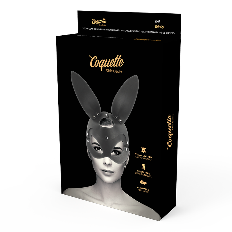 COQUETTE CHIC DESIRE - VEGANSK LÆDERMASKE MED KANINØRER