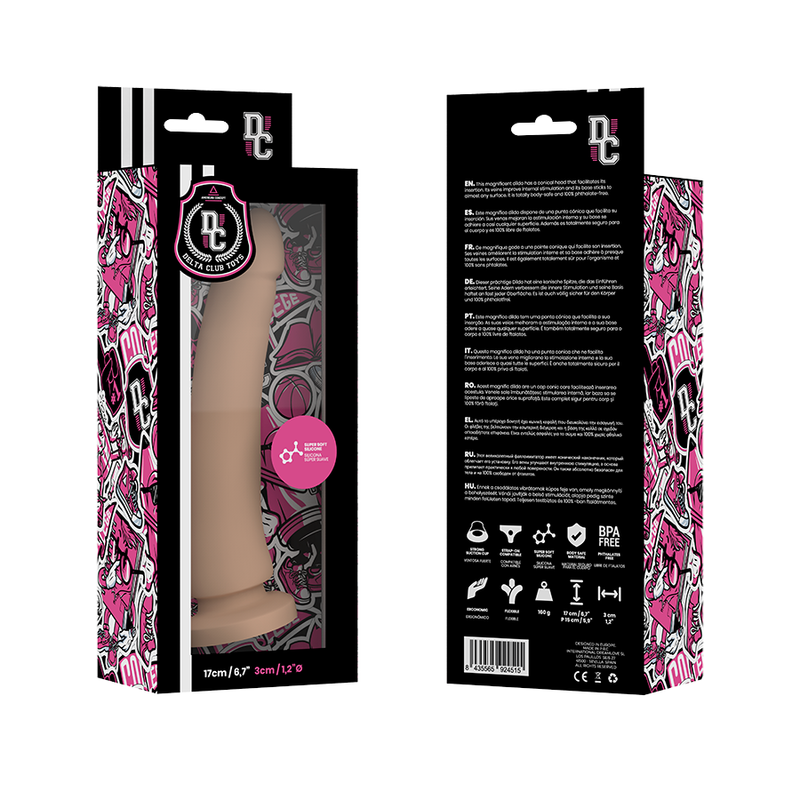 DELTA CLUB - LEGETØJ DILDO NATURLIG MEDICINSK SILIKONE 17 CM -O- 3 CM