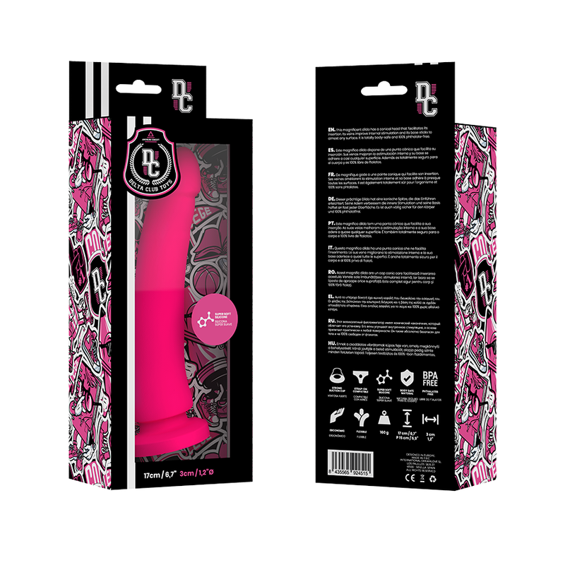 DELTA CLUB - LEGETØJ PINK DILDO MEDICINSK SILIKONE 17 CM -O- 3 CM