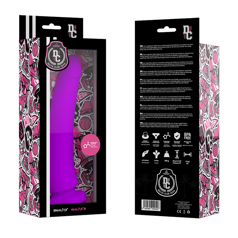 DELTA CLUB - LEGETØJ LILA DILDO MEDICINSK SILIKONE 20 CM -O- 4 CM