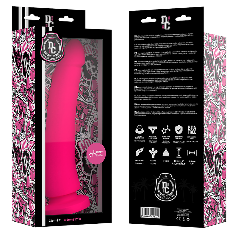 DELTA CLUB - LEGETØJ PINK DILDO MEDICINSK SILIKONE 23 CM -O- 4,5 CM
