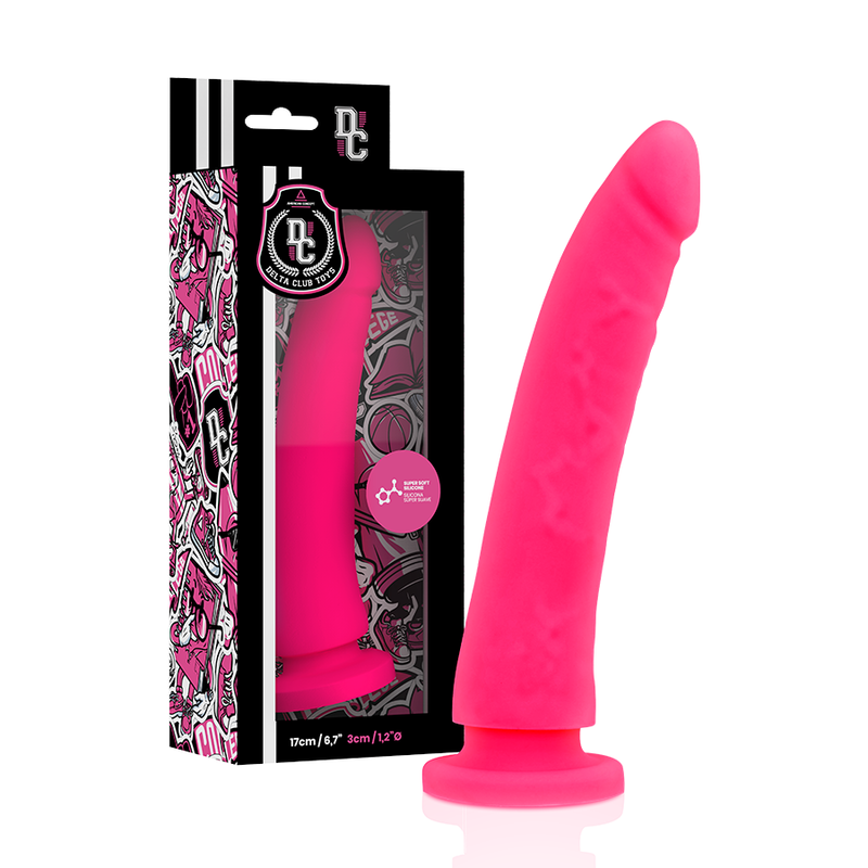 DELTA CLUB - LEGETØJSSELE + DONG PINK SILIKONE 17 CM -O- 3 CM