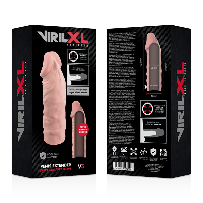 VIRILXL - FLYDENDE SILIKONE V5 NATURLIG PENISFORLÆNGELSE
