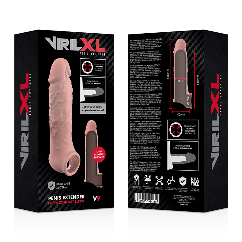 VIRILXL - FLYDENDE SILIKONE V9 NATURLIG PENISFORLÆNGELSE