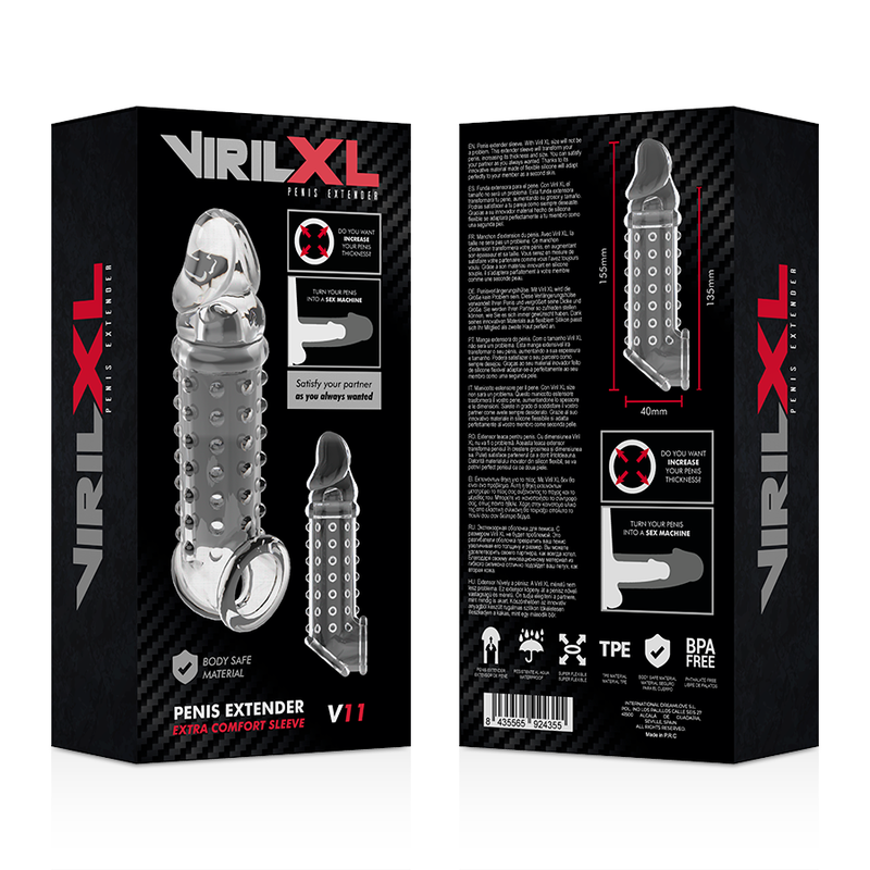 VIRILXL - PENISFORLÆNGER OG SKED V11 TRANSPARENT