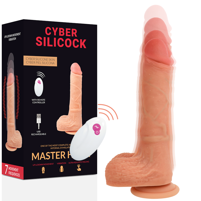 CYBER SILICOCK - FJERNBETJENING REALISTISK MESTERHUCK 20,9 CM -O- 4 CM