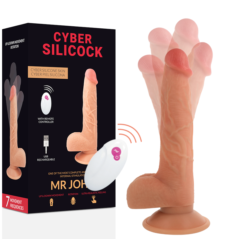 CYBER SILICOCK - REALISTISK FJERNBETJENING MR. JOHN 23,88 CM -O- 4,3 CM