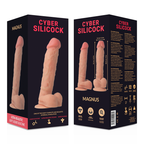 CYBER SILICOCK - STRAP-ON MAGNUS FLYDENDE SILIKONE MED 3 RINGE GRATIS 20,5 CM -O- 4,1 CM