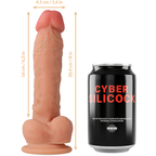 CYBER SILICOCK - STRAP-ON MAGNUS FLYDENDE SILIKONE MED 3 RINGE GRATIS 20,5 CM -O- 4,1 CM