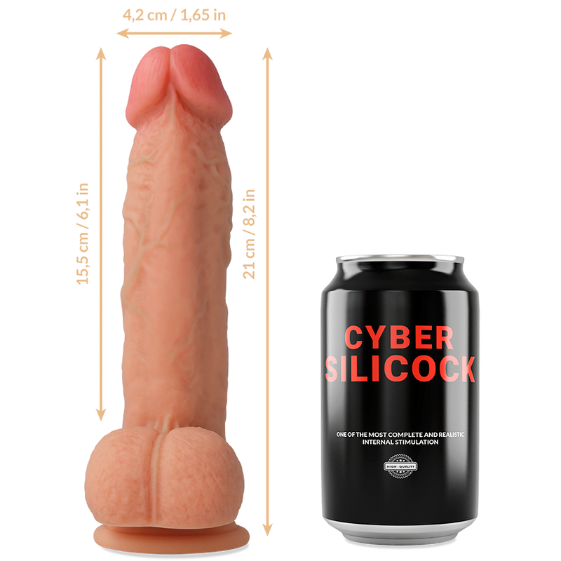 CYBER SILICOCK - STRAP-ON SAUL FLYDENDE SILIKONE MED 3 RINGE GRATIS 15,5 CM -O- 4,2 CM
