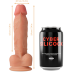CYBER SILICOCK - STRAP-ON FLYDENDE SILIKONE OLIVER MED 3 RINGE GRATIS 19 CM -O- 3,9 CM