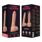 CYBER SILICOCK - STRAP-ON CONNOR FLYDENDE SILIKONE MED 3 RINGE GRATIS 20,5 CM -O- 3,7 CM