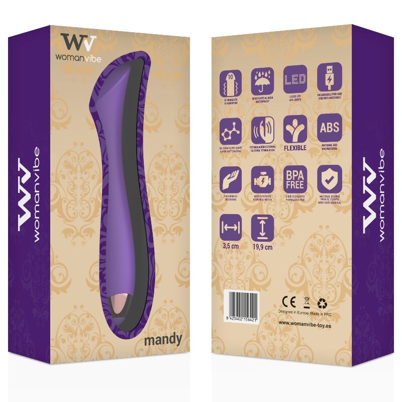 WOMANVIBE - MANDY "K" POINT SILIKONE GENOPLADELIG VIBRATOR