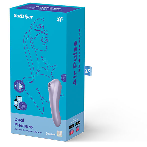 SATISFYER - DUAL PLEASURE AIR PULSE VIBRATOR LILLA