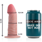 ROCKARMY - SELE + DOBBELT TÆTHED TIGER REALISTISK DILDO 14 CM -O- 4,46 CM