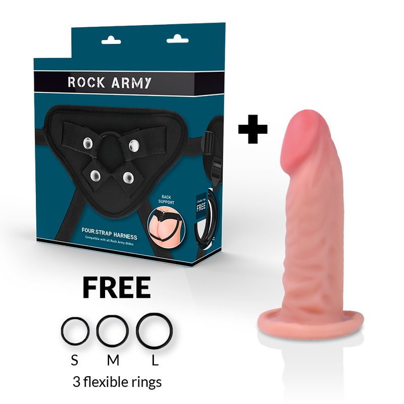 ROCKARMY - SELE + DOBBELT TÆTHED TIGER REALISTISK DILDO 14 CM -O- 4,46 CM