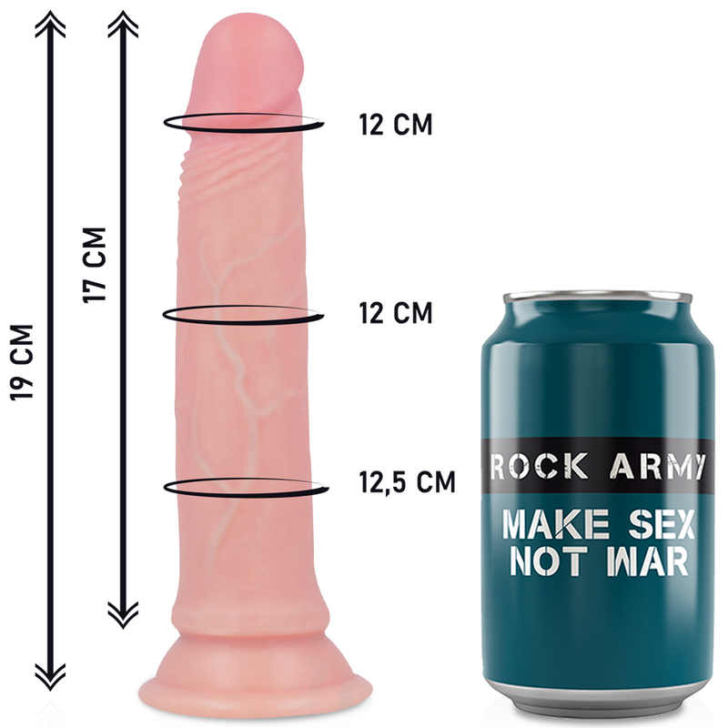 ROCKARMY - SELE + FLYDENDE SILIKONE DILDO PREMIUM AVENGER 19 CM -O- 3,98 CM