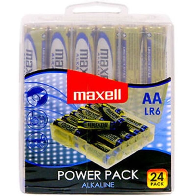 MAXELL - ALKALINBATTERIER AA LR6-PAKKE * 24 BATTERIER